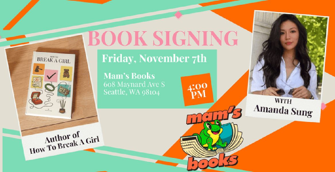 Taiwanese Canadian Amanda Sung will visit Seattle’s mam’s Books to talk about debut novel