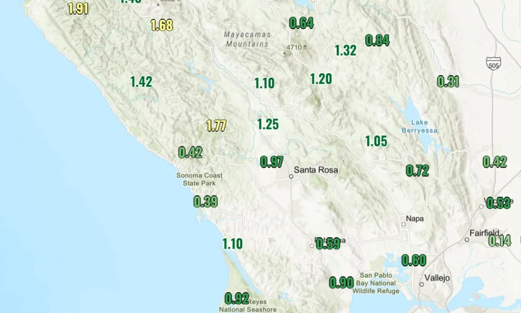 Storm brings rain, wind to Sonoma, Napa counties
