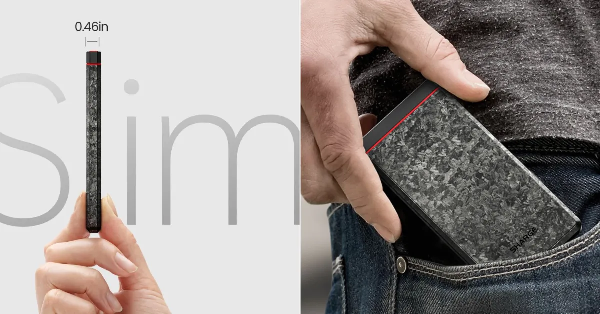 Sharge's ultra-slim carbon fiber 10,000mAh power bank is down to $50 low today