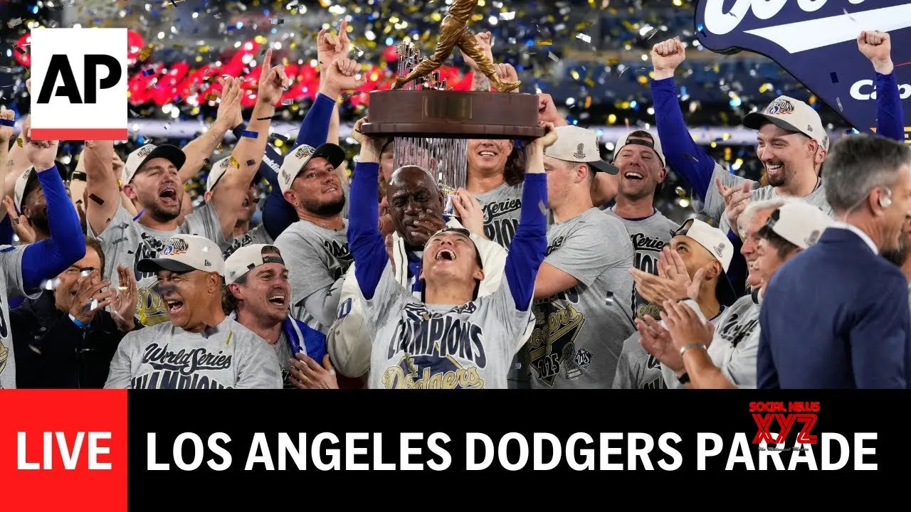 LIVE: LA Dodgers parade in Los Angeles after World Series win (Video)