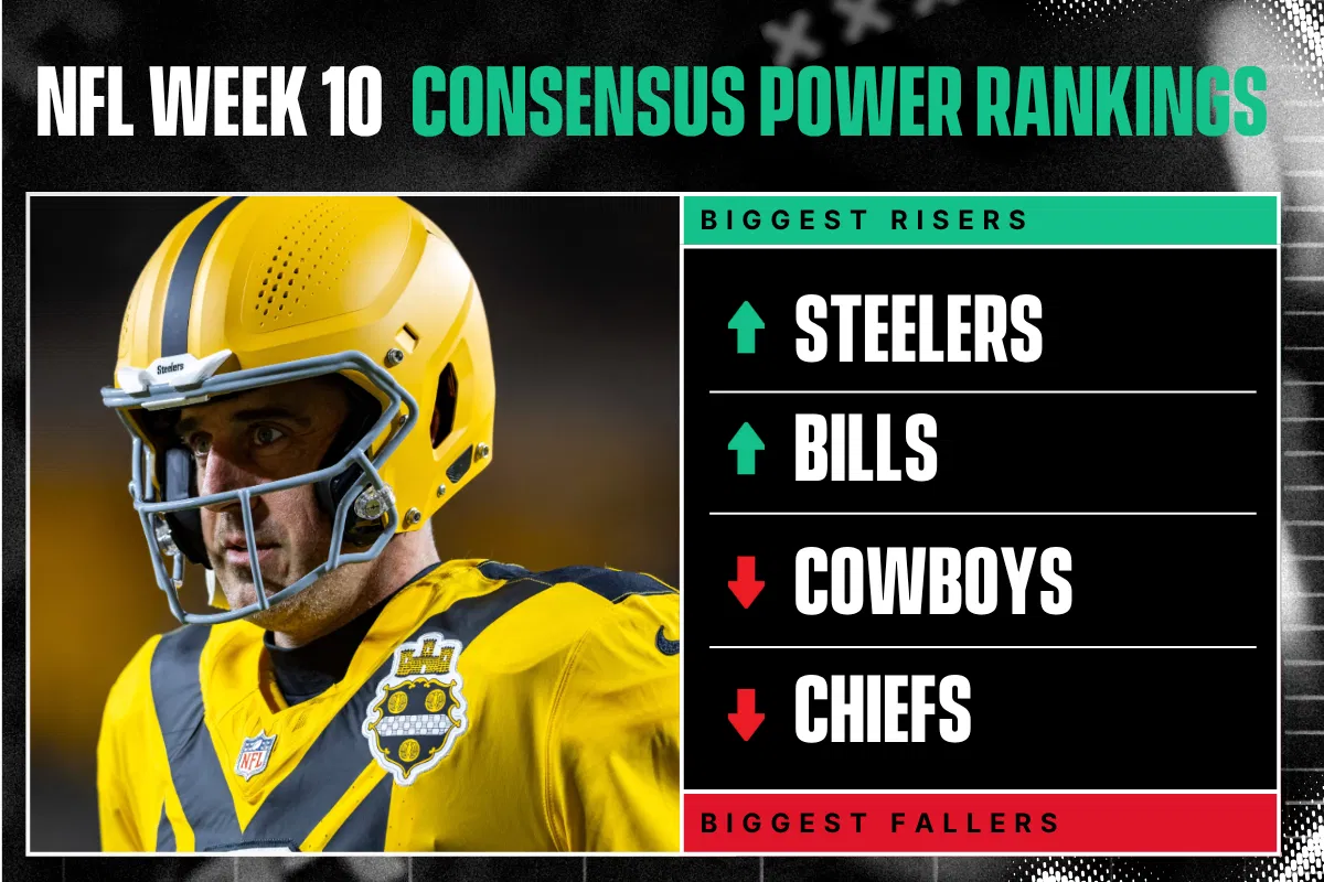 NFL Week 10 Consensus Power Rankings: Cowboys & Chiefs Drop, Steelers & Bills Rise Plus a Tie at the Top