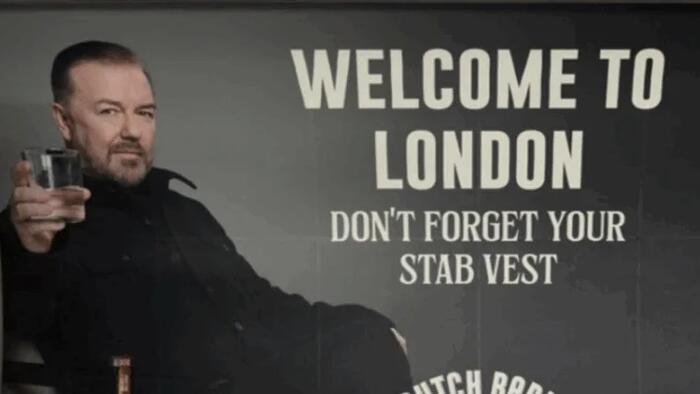 The Ban On Ricky Gervais' Billboard Saying Welcome To London, Don't Forget Your Stab Vest Shows We Are No Longer Free