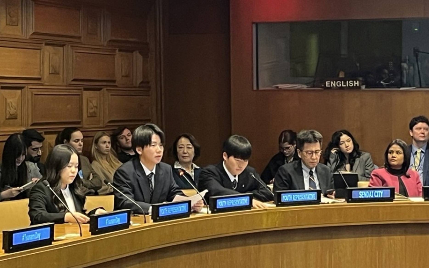 Students from tsunami-hit Sendai speak at U.N. headquarters