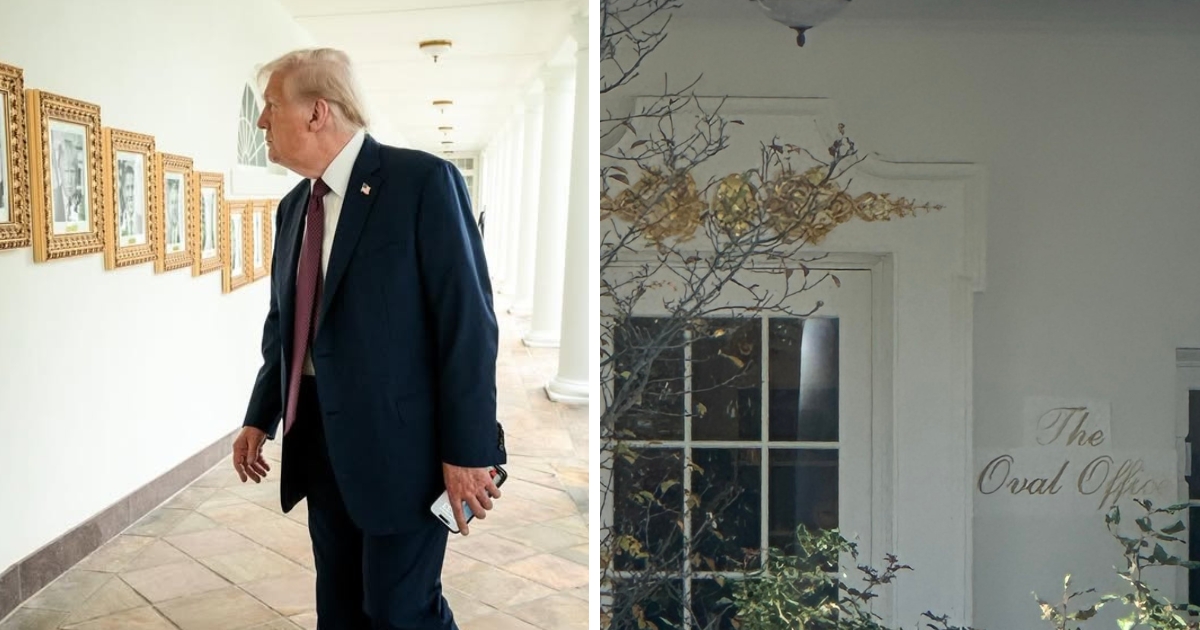Trump’s New Oval Office Label Sparks Dementia Rumors – “To Keep Him from Getting Lost?”