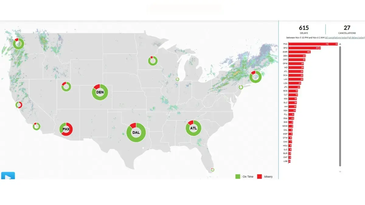 Map Shows Airports Hit Worst by Delays Amid FAA Warning