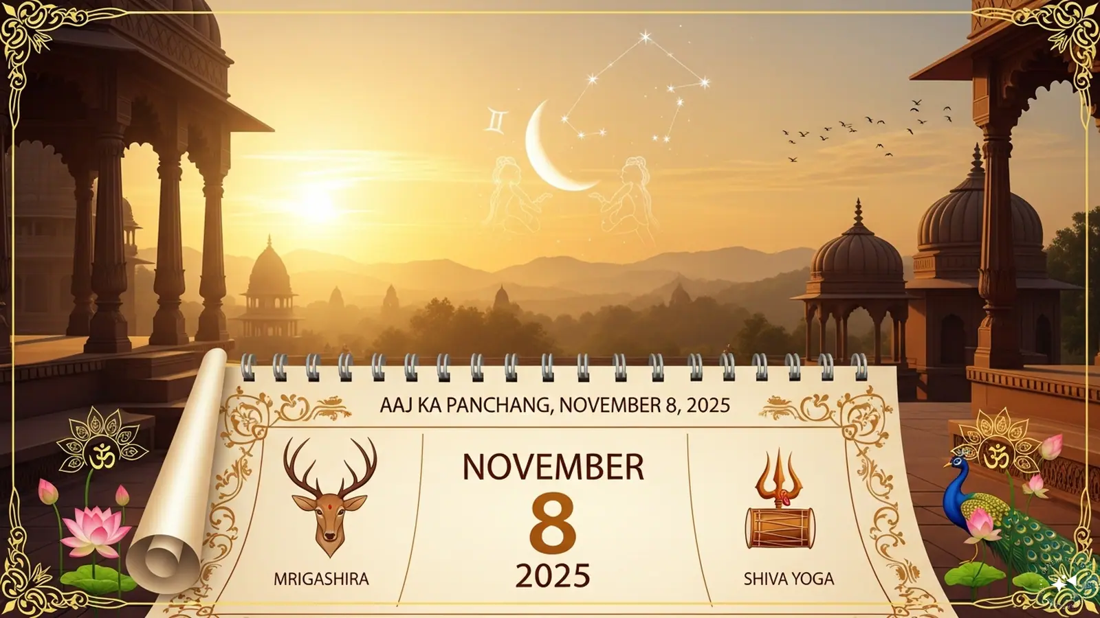 Aaj Ka Panchang, November 8, 2025: Tithi, Vrat, Shubh Muhurat & Rahu Kaal Today