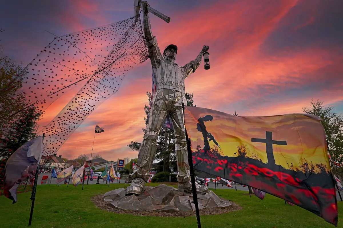Poppies brighten up Brownhills island ahead of Remembrance Sunday
