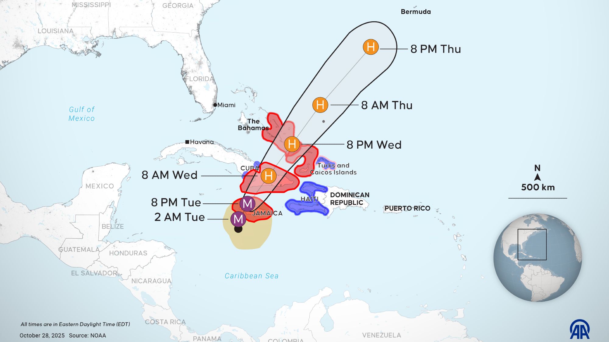Hurricane Melissa slams Jamaica as Category 5 storm