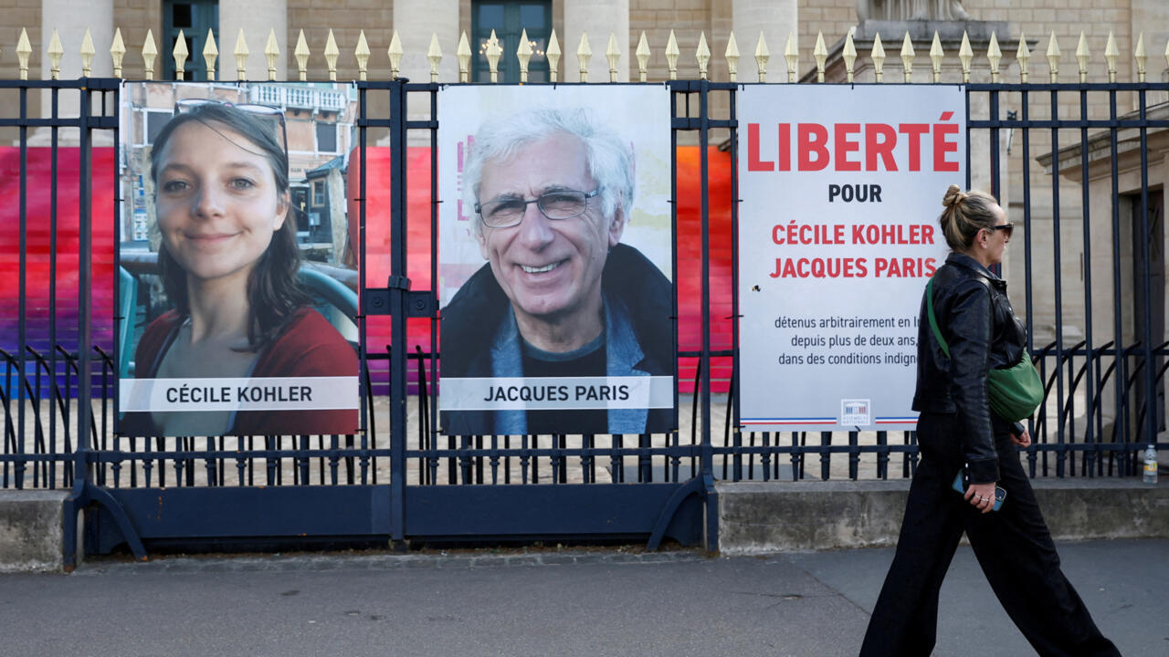 'Immense relief' for families after French couple freed from Iran prison