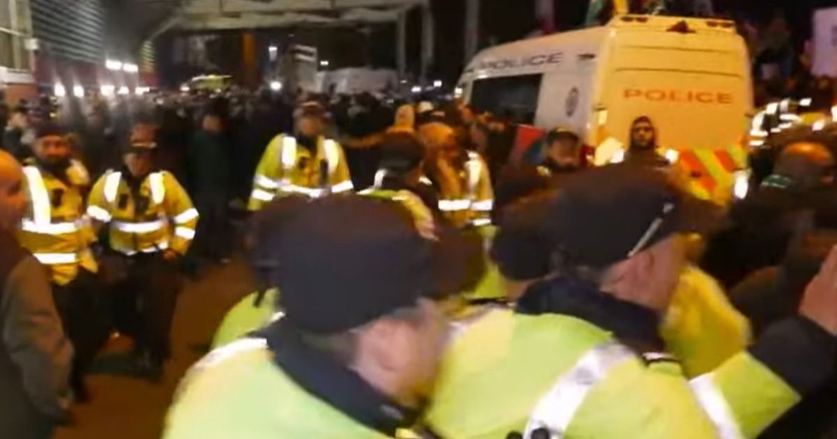 Police clash with protestors at Villa Park ahead of Maccabi Tel Aviv match