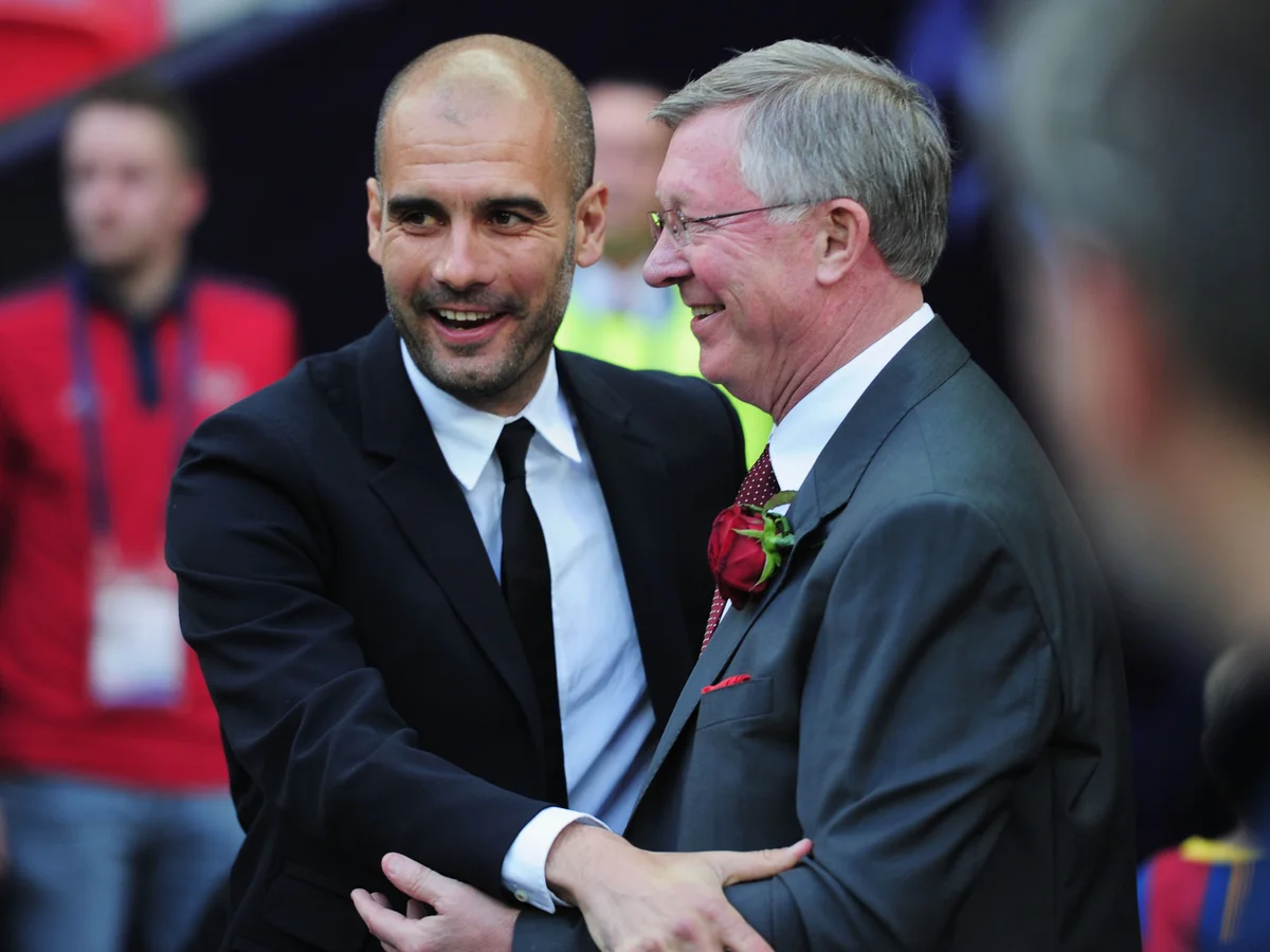 Sir Alex Ferguson congratulates Pep Guardiola on reaching historic landmark