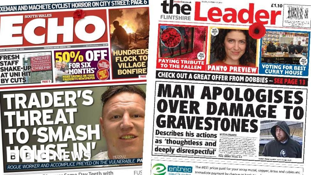 Trader's home smash threat and gravestone damage apology