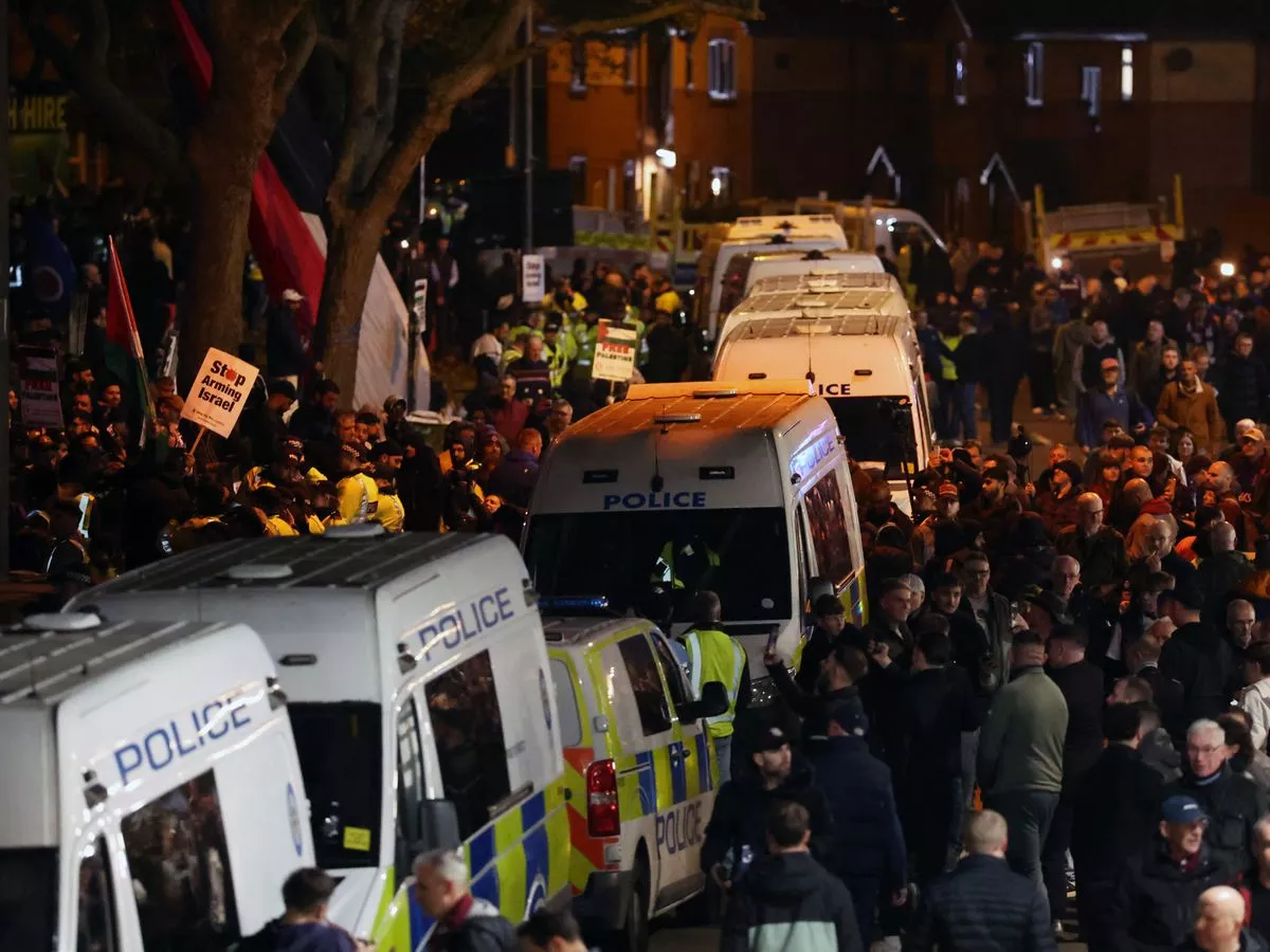 Flare-ups and arrests at Villa-Maccabi protests as police 'keep peace' in massive operation