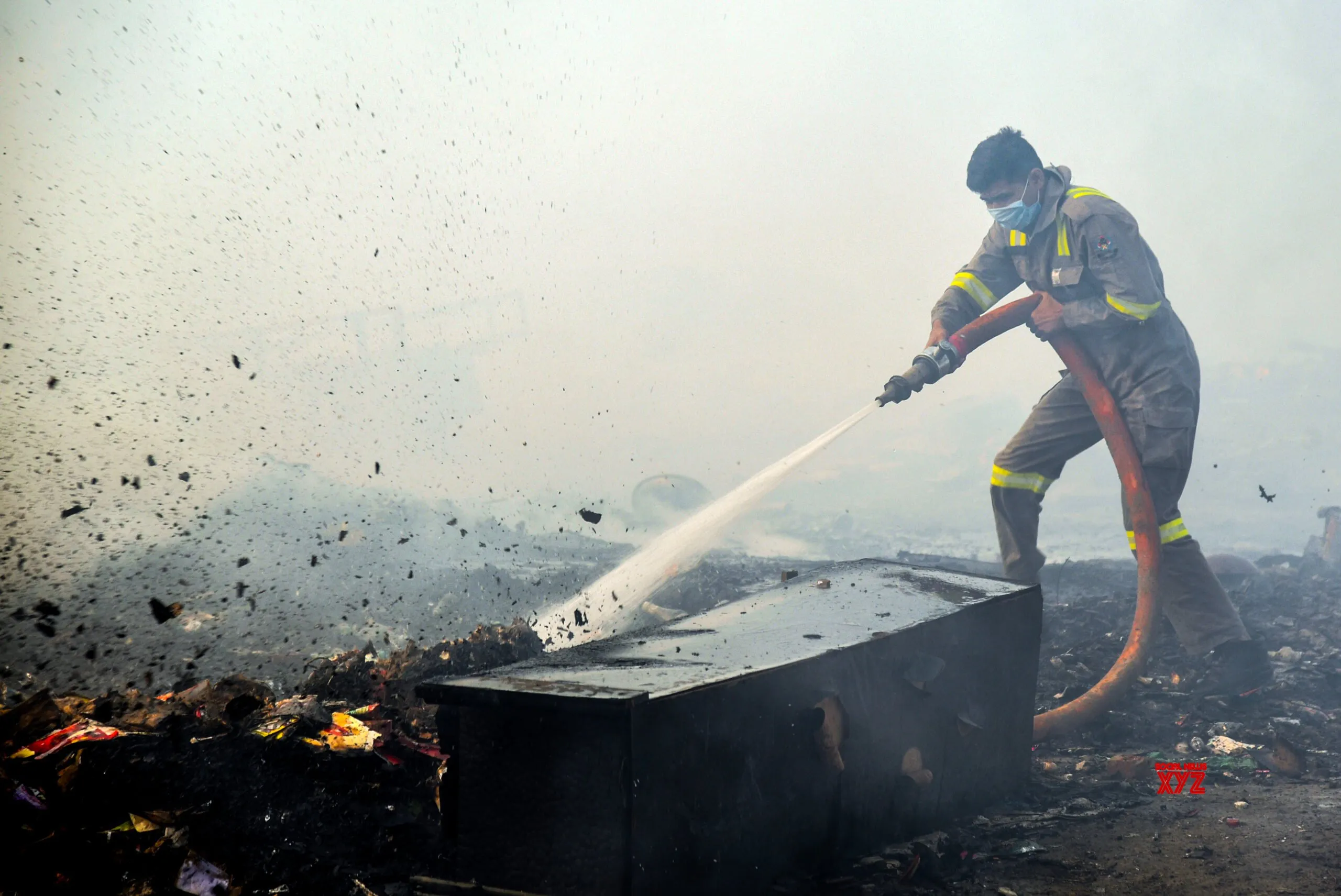 Greater Noida: Firefighters Douse Blaze in Bisrakh Slum Area #Gallery