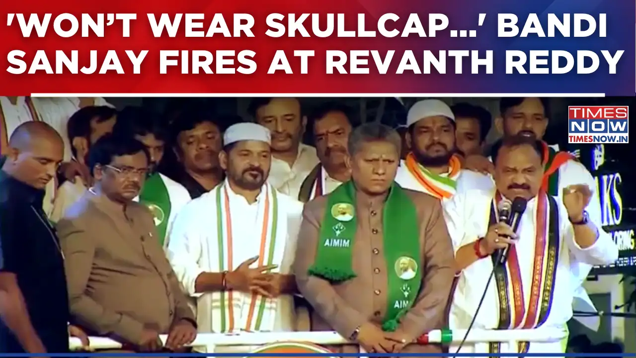 Bandi Sanjay Fires At Revanth Reddy; 'Won’t Wear Skullcap For Votes' Says Union Minister | Watch
