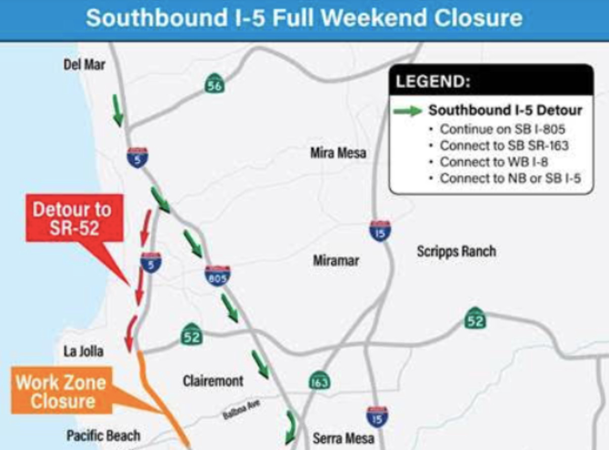 Carmageddon, all over again – stretch of I-5 south of SR-52 to close for weekend