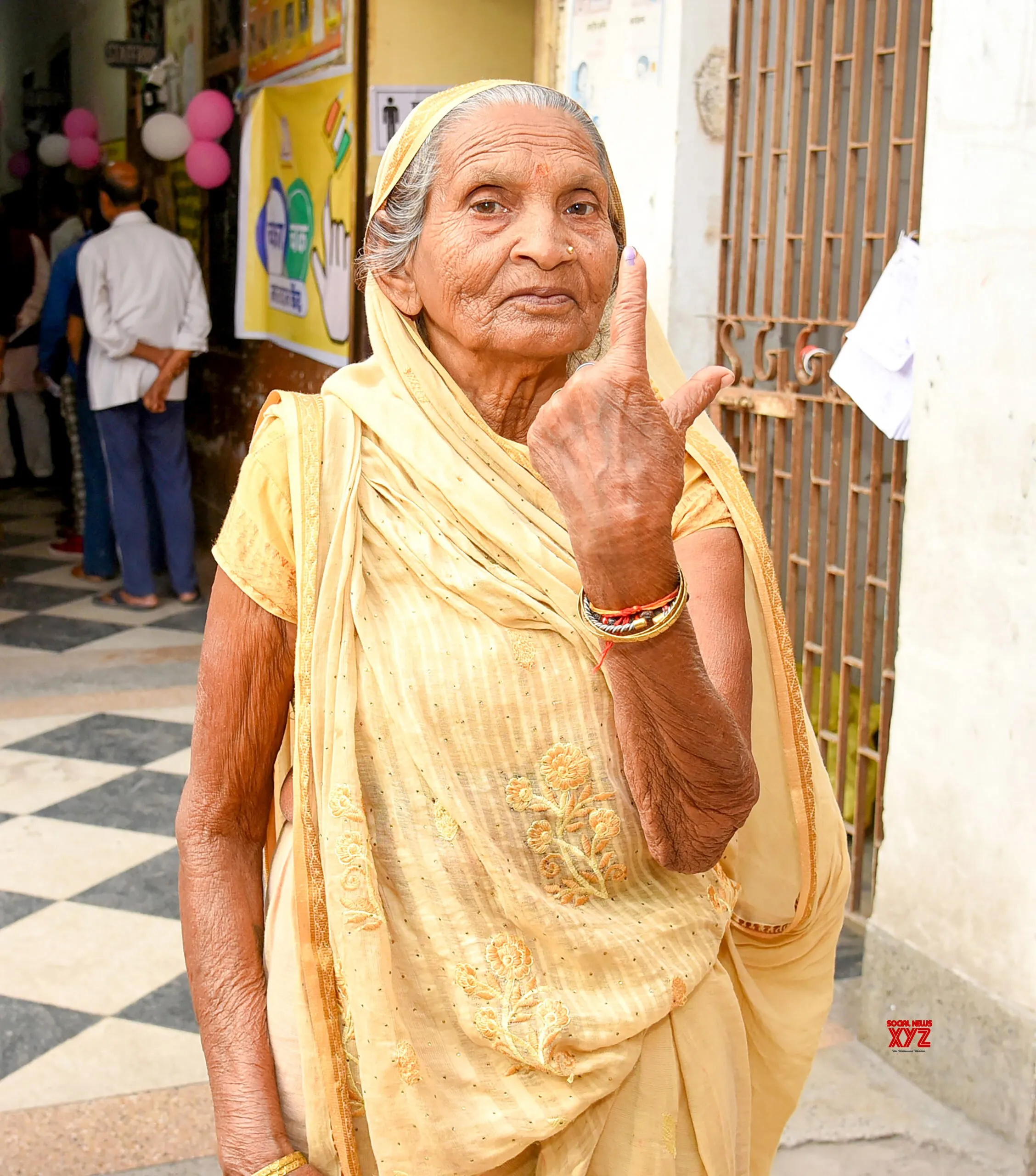 Elderly Voter Marks Participation in 1st Phase Polling #Gallery