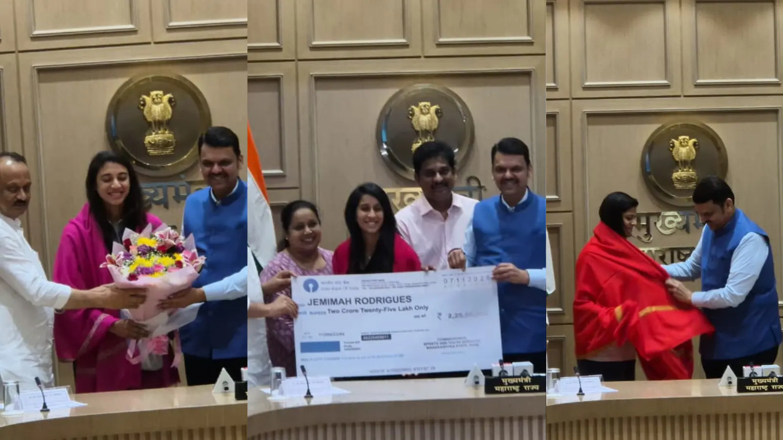 CM Fadnavis Felicitates Smriti Mandhana, Jemimah Rodrigues & Radha Yadav After World Cup Win