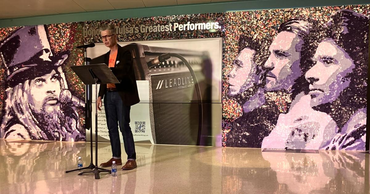 Guitar picks art at BOK Center depicts Hanson, Leon Russell