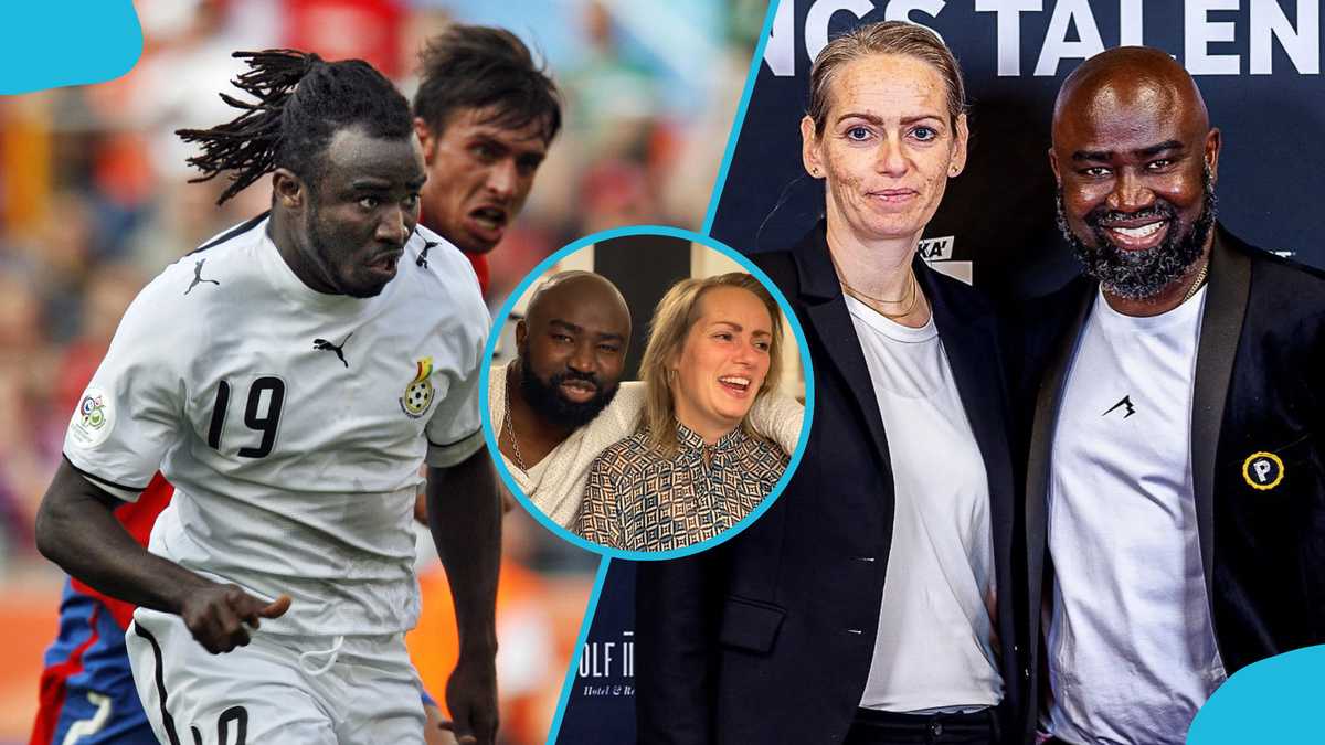 Razak Pimpong and wife at 18: Former Ghanaian footballer hails partner on anniversary