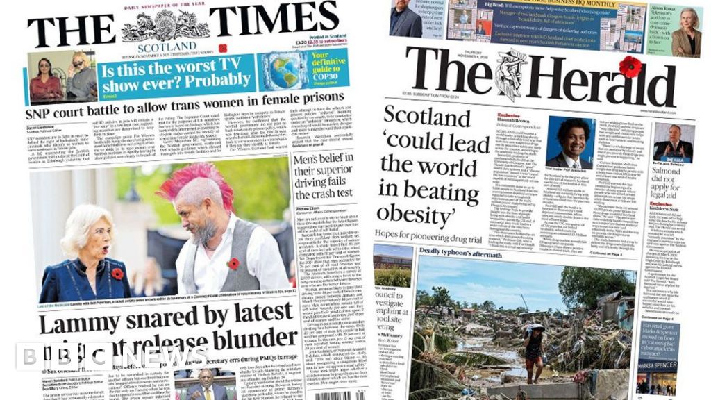 Scotland's papers: Prison release blunder and Scots obesity trial hopes