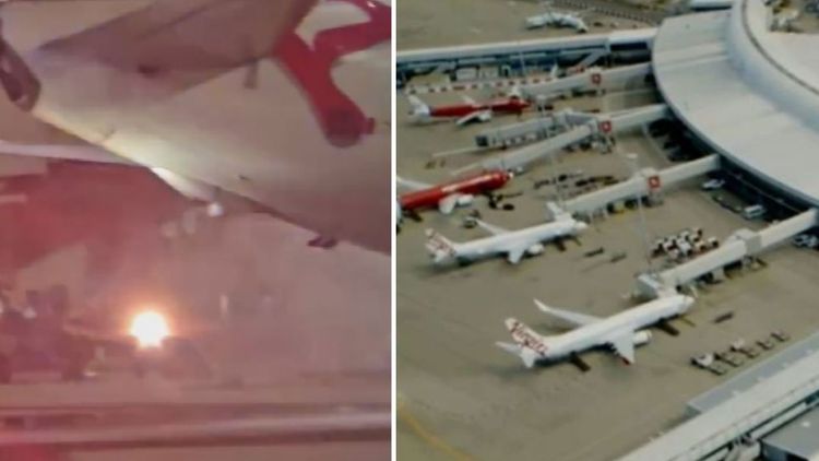 Fire starts on packed Virgin Australia plane as it lands