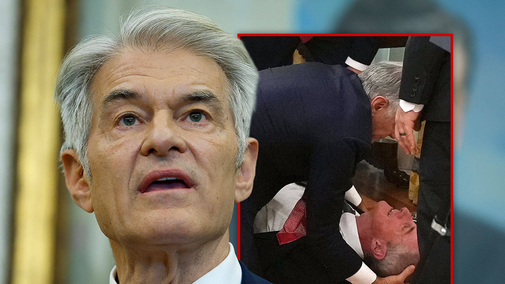 Pharma Exec Collapses in Oval Office, Dr. Oz Steps in to Help, on Video