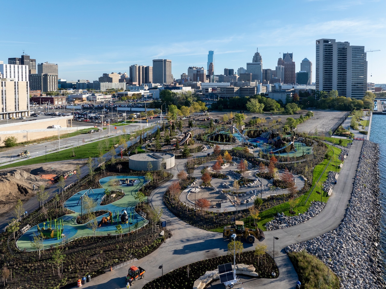 As Detroit delivers a waterfront gem filled with citizen-based ideas, Cleveland eyes its own next chapter