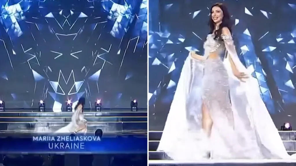 Ukrainian beauty queen takes fall at Miss Earth pageant