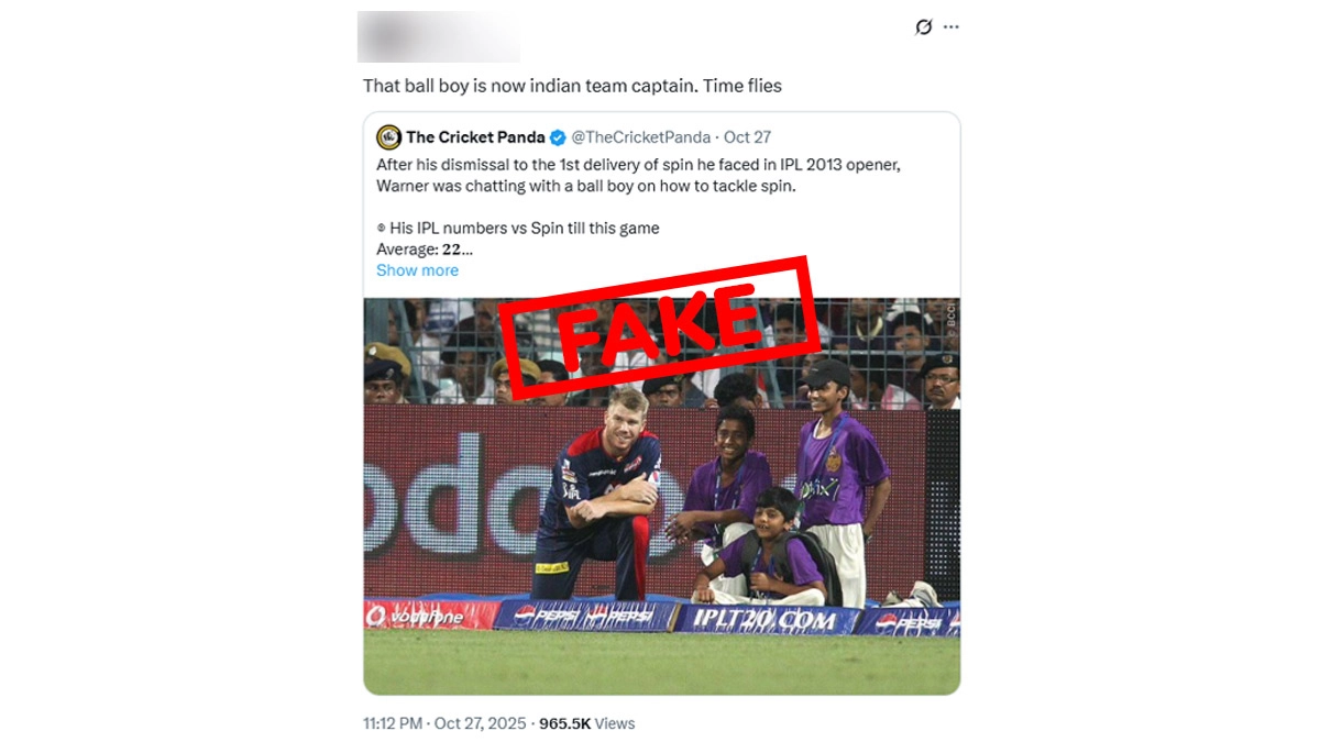 Fact Check: Did David Warner Chat With 'Ball Boy' Shubman Gill After His Dismissal in IPL 2013 Opener? Here’s the Truth Behind Viral Claim