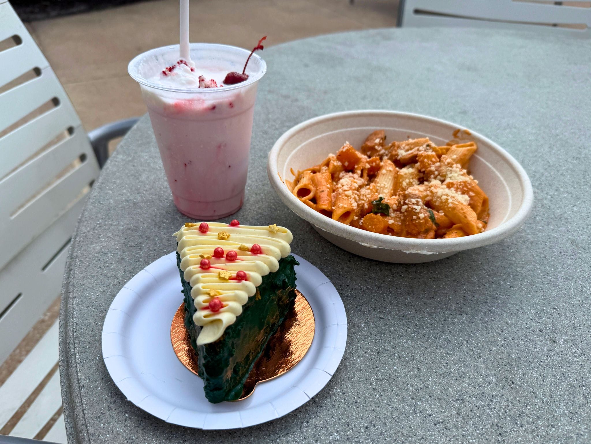 We Tried a Weird Gingerbread Cake, Squash Ragu, and Candy Cane Milkshake for Christmas at Disney World