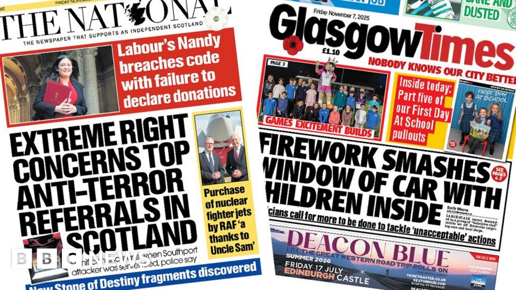 Scotland's papers: Pupil terror watchlist and fireworks fears