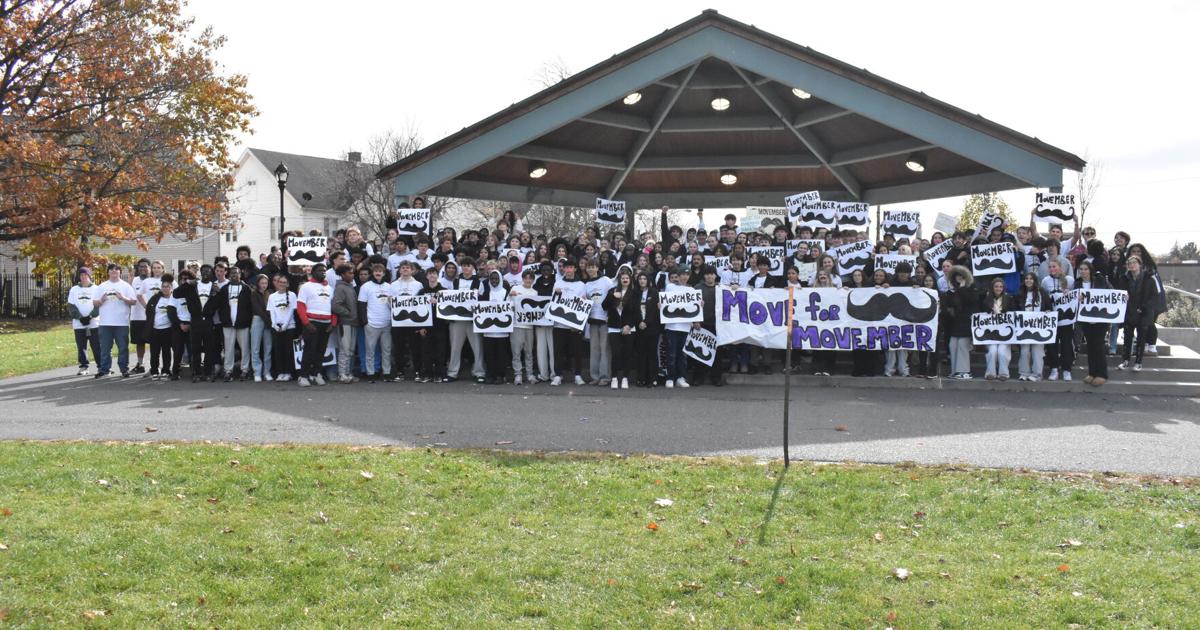 Over 200 Pittsfield High and Taconic students took to downtown for the 3rd annual Movember Walkathon