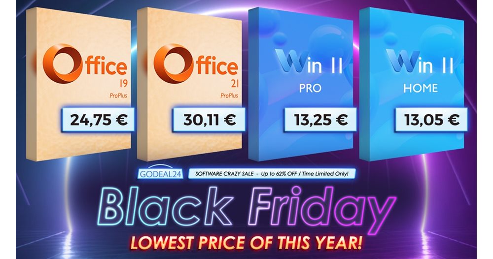 Ранната Black Friday разпродажба сваля цената на MS Office 2021 до 30.11€ и на Windows 11 до 13.25€
