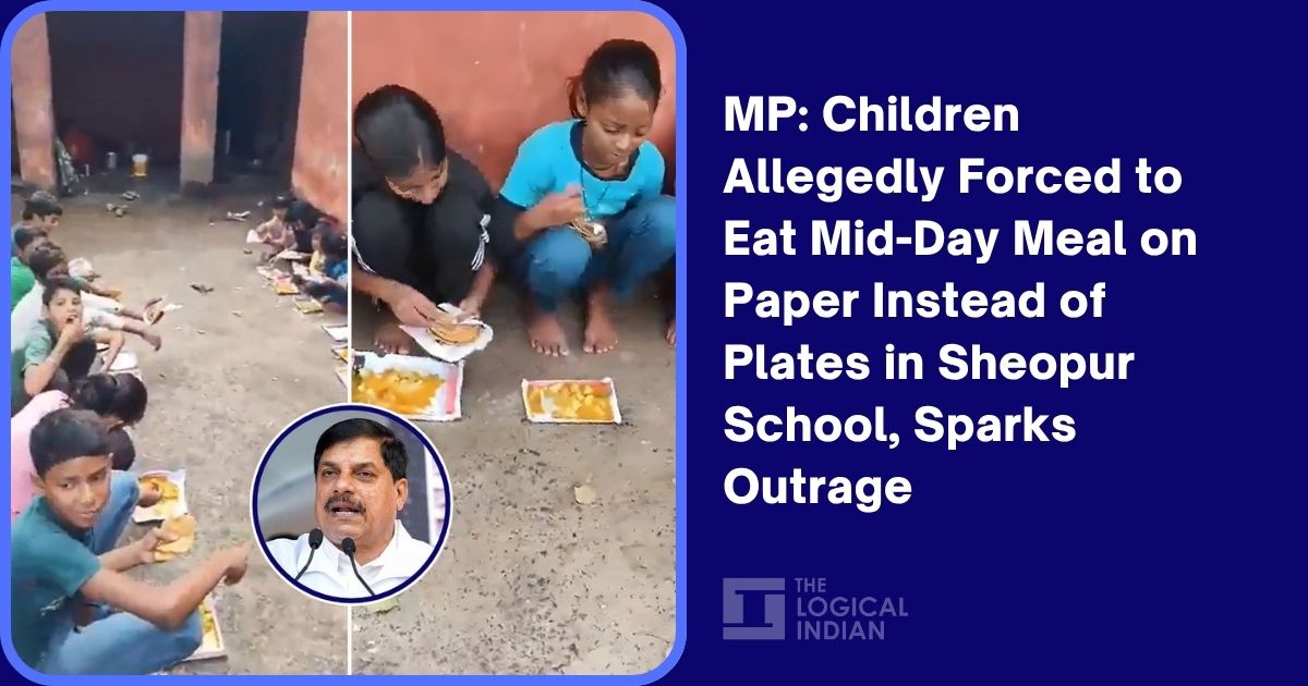 MP: Children Allegedly Forced to Eat Mid-Day Meal on Paper Instead of Plates in Sheopur School, Sparks Outrage