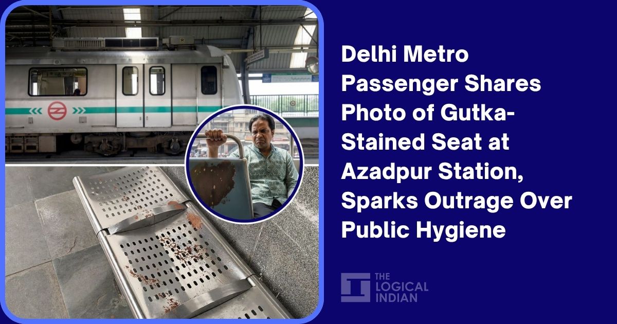 Delhi Metro Passenger Shares Photo of Gutka-Stained Seat at Azadpur Station, Sparks Outrage Over Public Hygiene