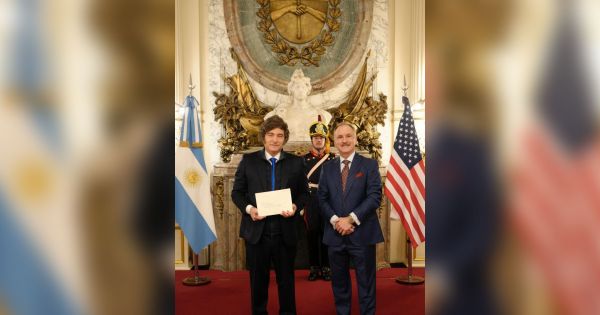Milei welcomes US Ambassador at Casa Rosada