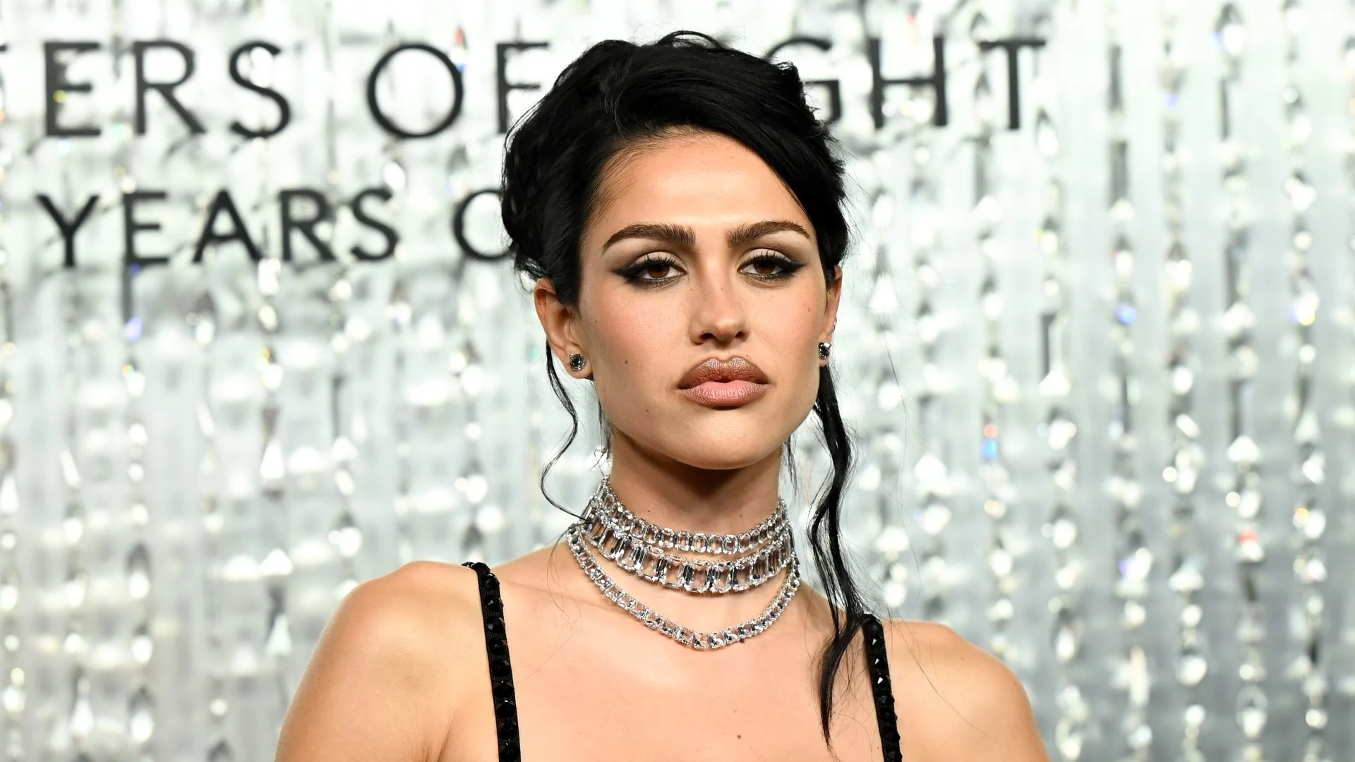 Amelia Gray's crystal-encrusted midi dress is a naked dress statement like no other