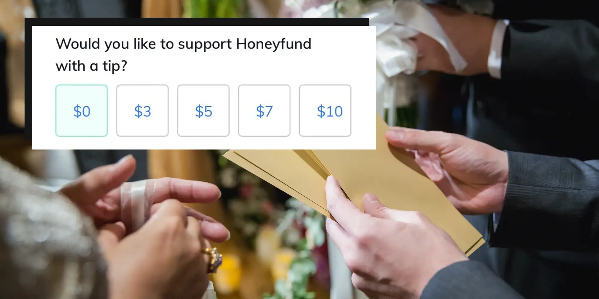 “The audacity”: Couple surprised to see their Honeyfund registry asks wedding guests for a tip