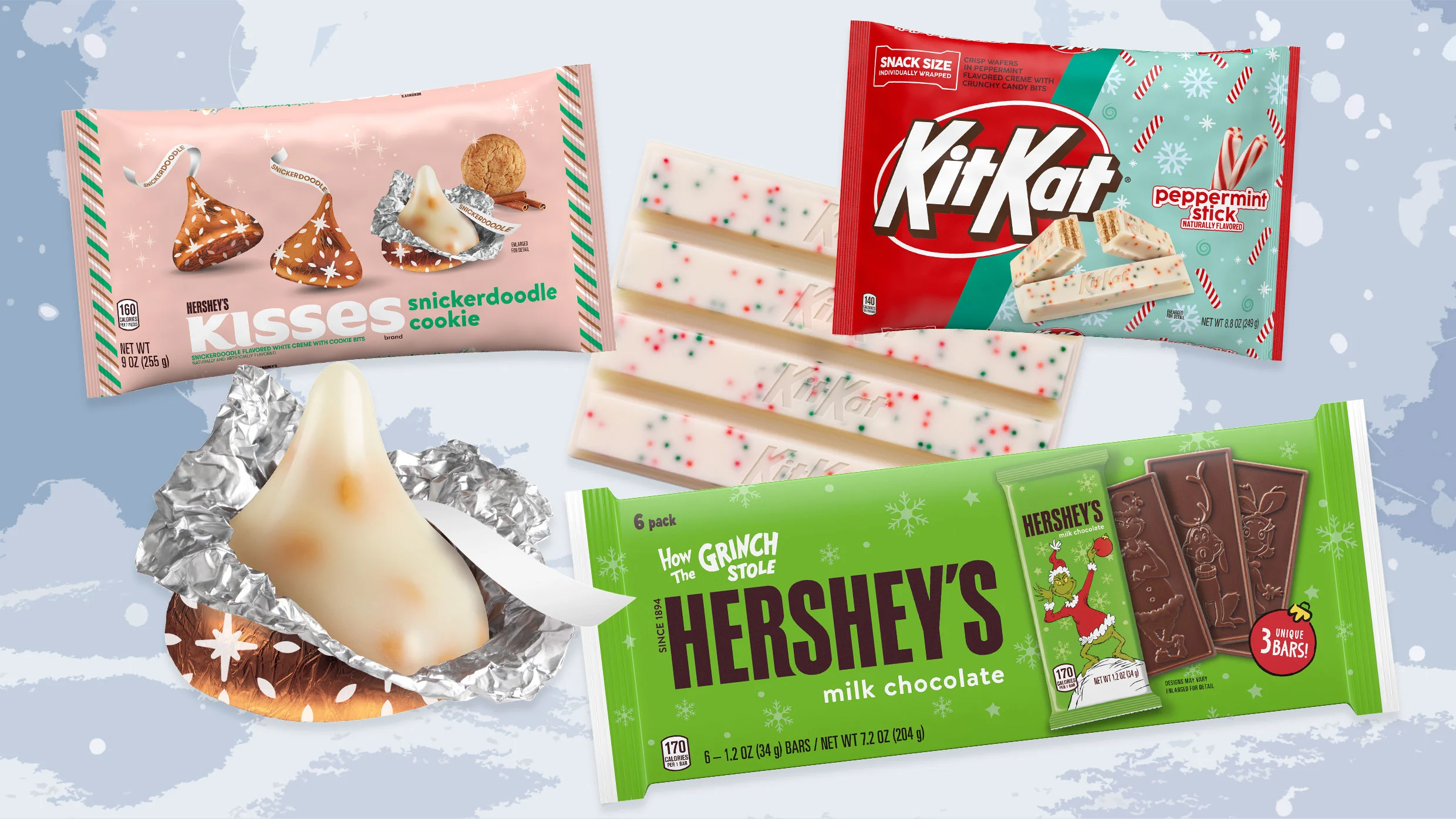 Hershey new holiday candy 2025: snickerdoodle Kisses and more