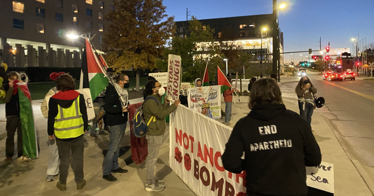 Dignitaries, protesters gather outside ahead of Joe Biden visit