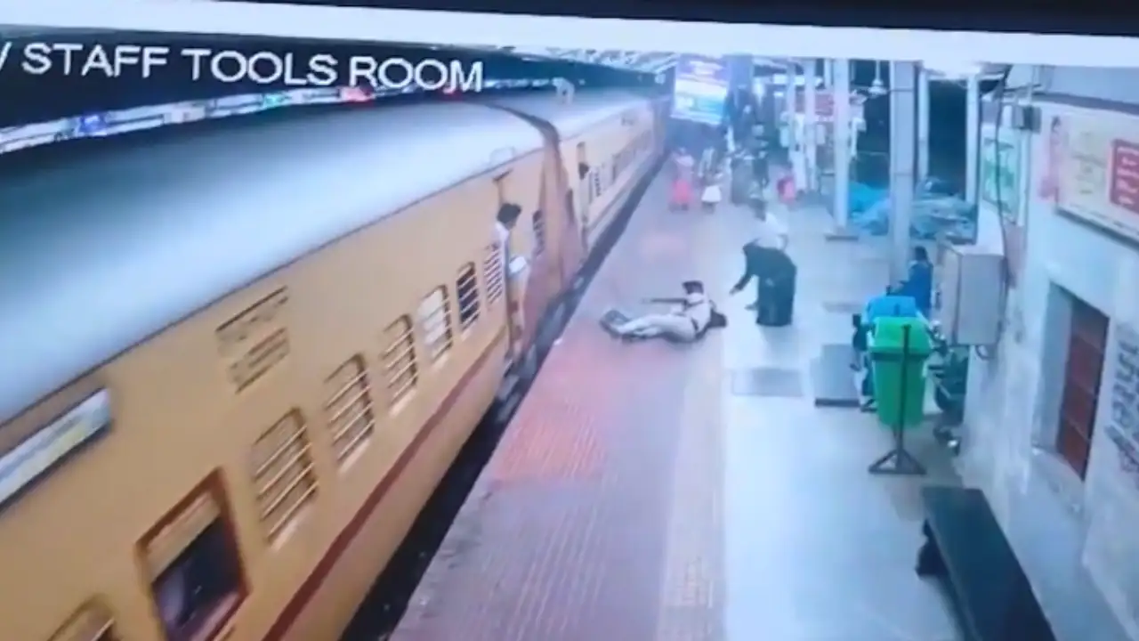 Tamil Nadu Woman Tries To Board Moving Train, Slips Miserably; Gets Rescued By RPF Cop At Last Second