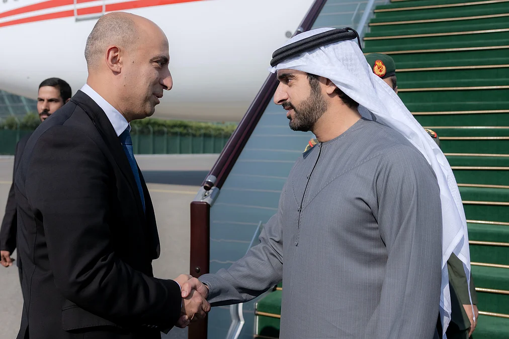 Sheikh Hamdan arrives in Baku for Azerbaijan’s ‘Victory Day’ celebrations