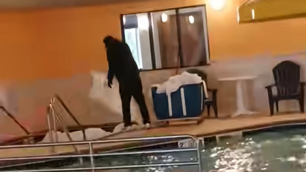 Hotel cleaner sparks disgust after he was filmed 'cleaning' bedsheets in VERY unusual way