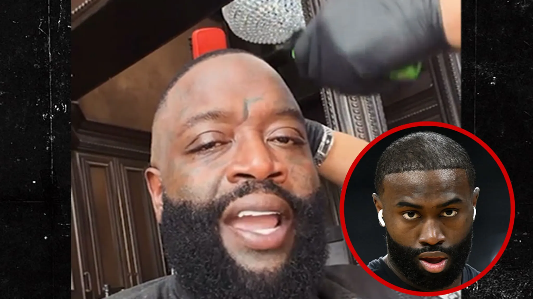Rick Ross Urges Jaylen Brown's Barber to 'End The Madness' Amid Hairline Fiasco