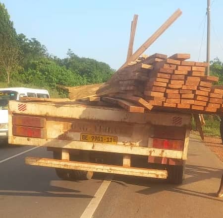 Heavy-duty truck loaded with lumber kills pupil 2 others in critical condition at at Adugyama