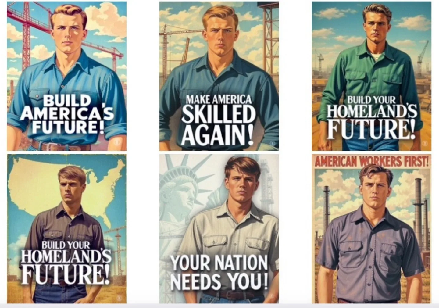 Labor Department social media campaign depicts a White male workforce
