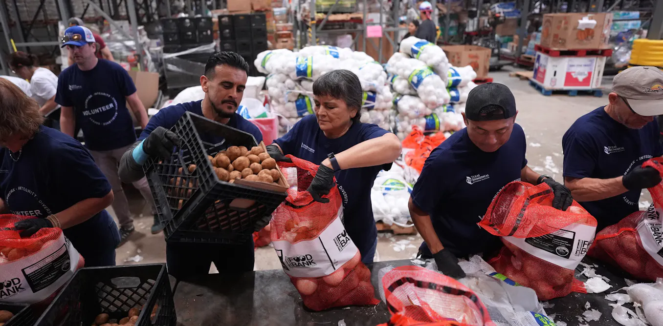 National 211 hotline calls for food assistance quadrupled in a matter of days, a magnitude typically seen during disasters