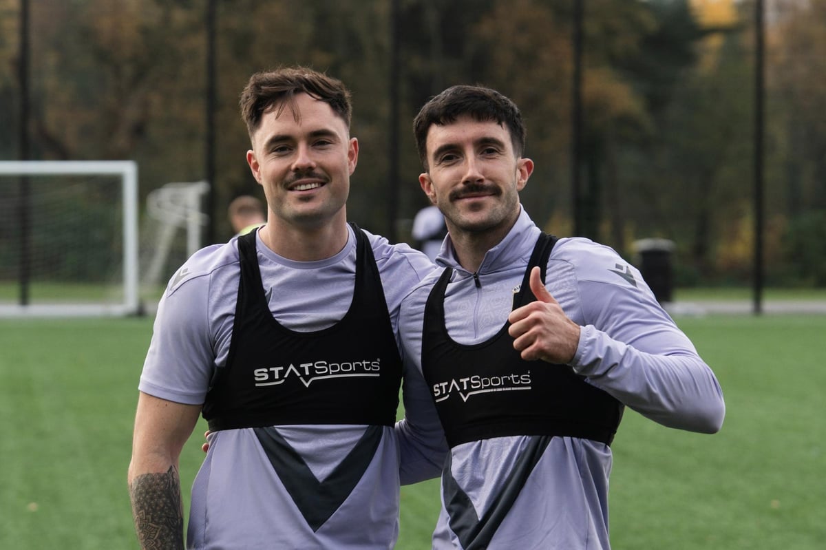 Glentoran star Danny Amos and Nathaniel Ferris growing moustaches all for a good cause