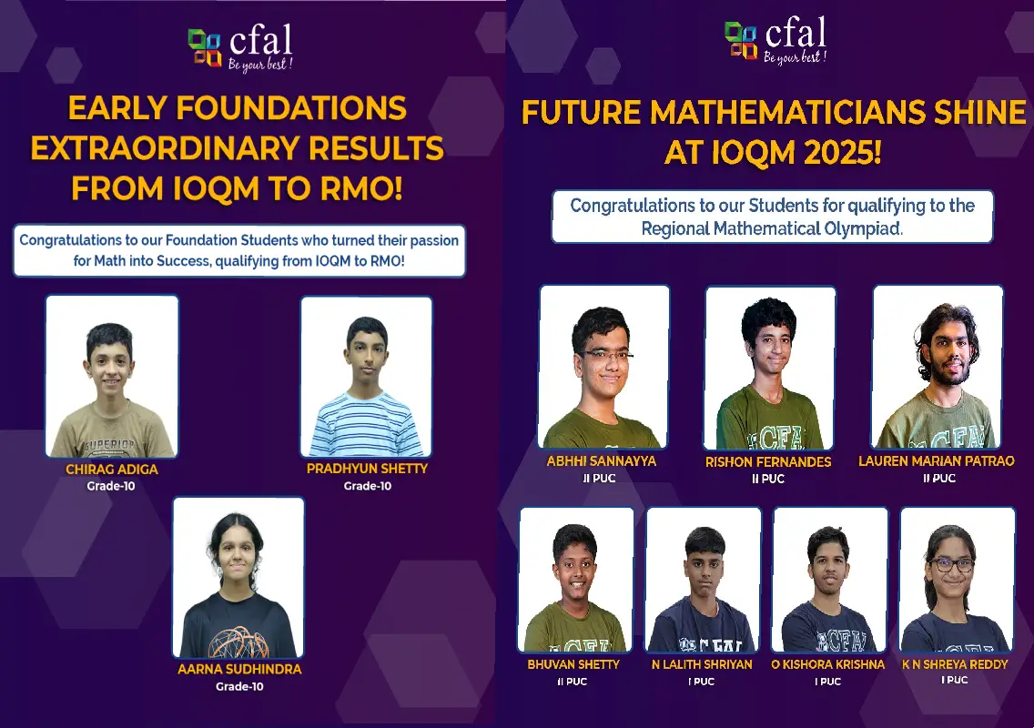 CFAL Students Excel in IOQM 2025, qualify for the Regional Mathematical Olympiad (RMO)